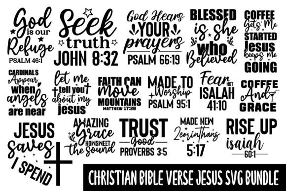 16 Christian Bible Verse SVG PNG Bundle