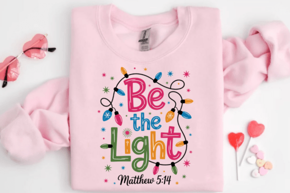 Christian Christmas Lights Clipart for T-Shirt Designs
