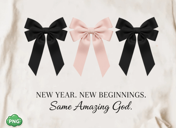 Christian Design Coquette New Years Png and T-Shirt Designs