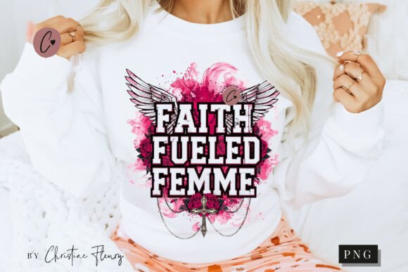 Faith Fueled Femme Christian PNG and T-Shirt Designs