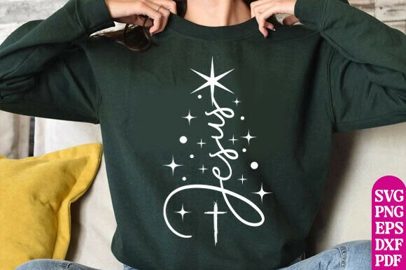 Jesus Christmas Tree Christian Christmas T-Shirt Designs