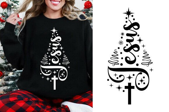 Jesus Christmas Tree SVG, Christian Chr