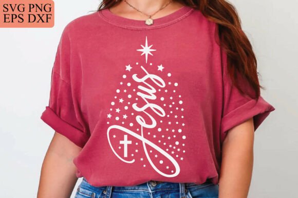 Jesus Christmas Tree SVG for T-Shirt Designs