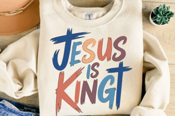Jesus is King SVG: Faith in Stitch