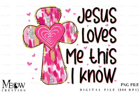 Jesus Loves Me Pink Cross T-Shirt Designs