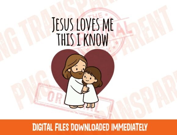 Jesus Loves Me PNG: Cute Christian Kids T-Shirt Designs