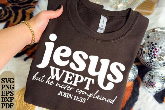 Jesus Wept PNG Floral Christian T-Shirt Designs