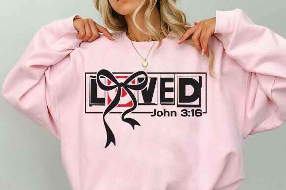 Loved John 3 16 PNG, Christian Bible Tee