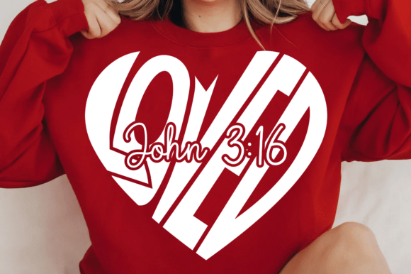 Loved John 3 16 Svg, Christian Heart Svg T-Shirt Designs