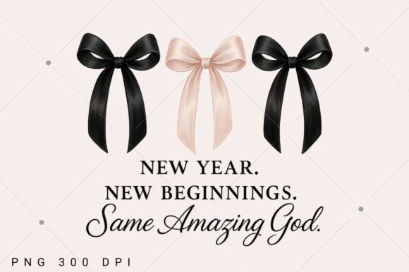 New Year Coquette Bow PNG, Christian T-Shirt Designs
