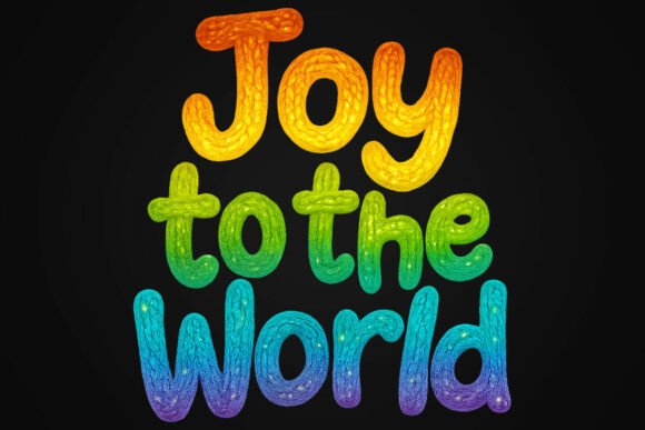 Rainbow Knitted Christian Joy Christmas T-Shirt Designs