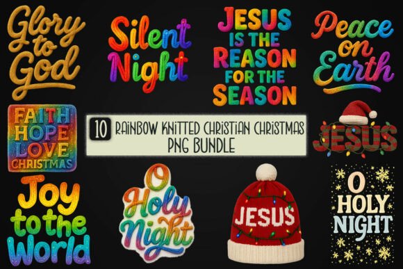 Review: Rainbow Knitted Christian Christmas PNGs